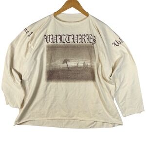 Kanye West VULTURES Long Sleeve Shirt Album Tracklist Graphic Beige Size 2